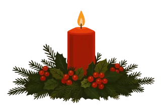 Christmas candle Holiday candle Red candle Stickdatei