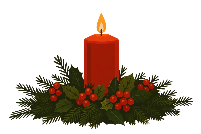 Christmas candle Holiday candle Red candle Stickdatei – Weihnachten