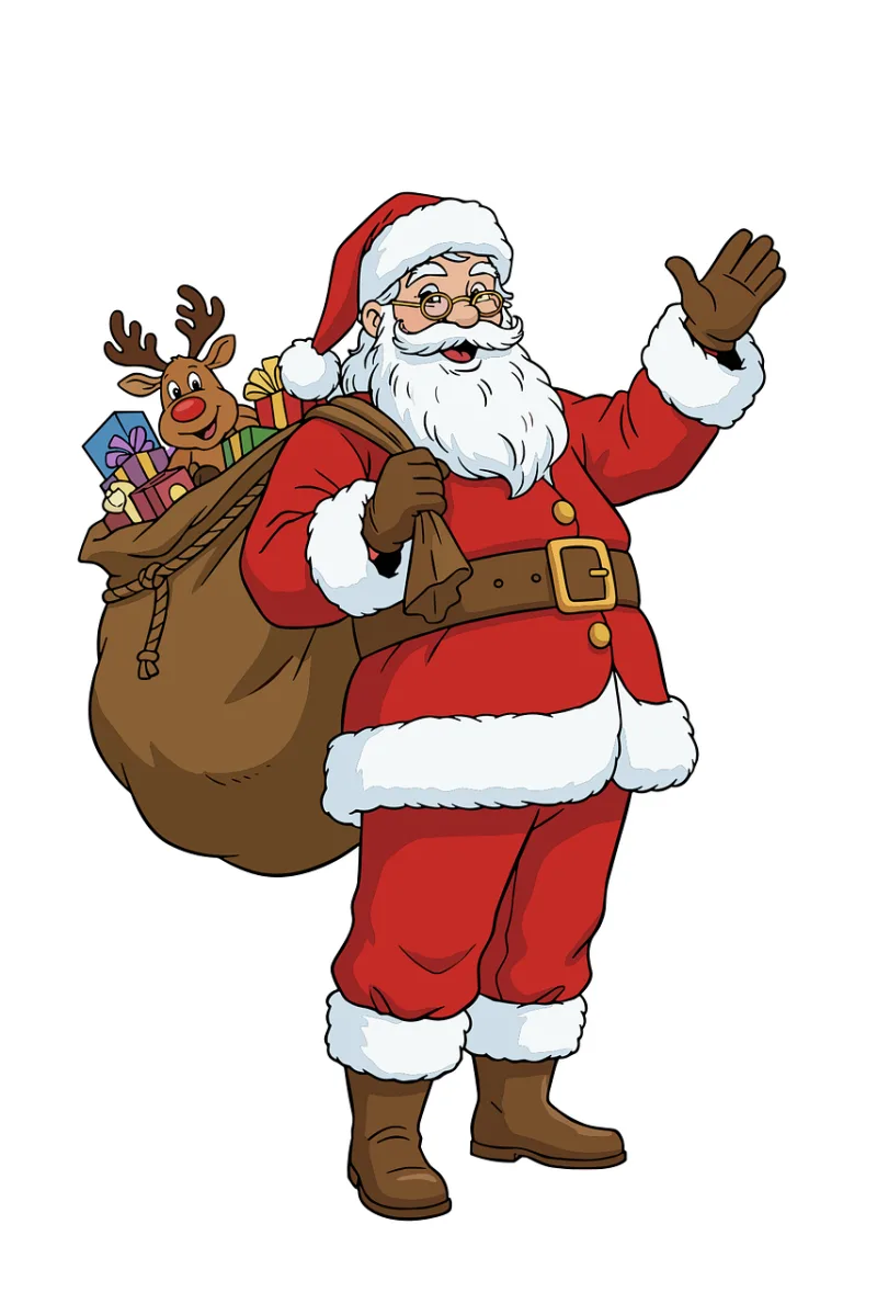Santa claus Christmas santa Santa with gifts Stickdatei – Weihnachten