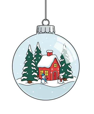Christmas decoration Snow globe Winter scene Stickdatei