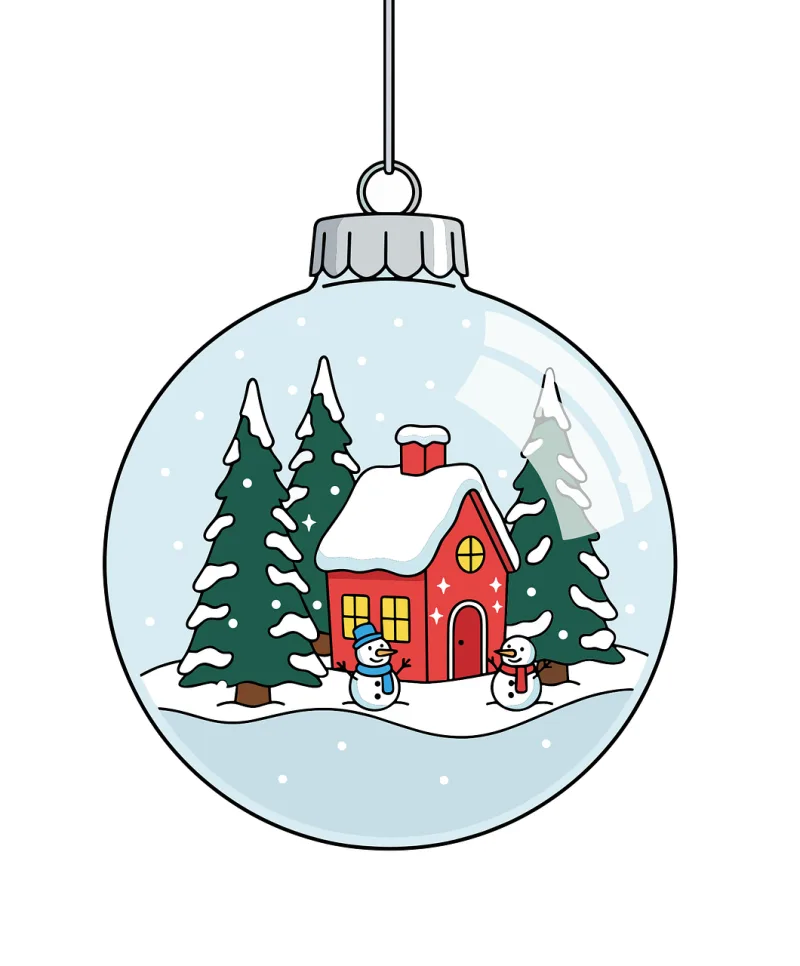 Christmas decoration Snow globe Winter scene Stickdatei – Weihnachten