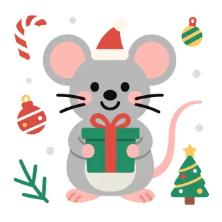 Cute mouse Christmas mouse Festive animal Stickdatei – Weihnachten