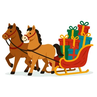 Christmas horses Holiday sleigh Horses pulling sleigh Stickdatei