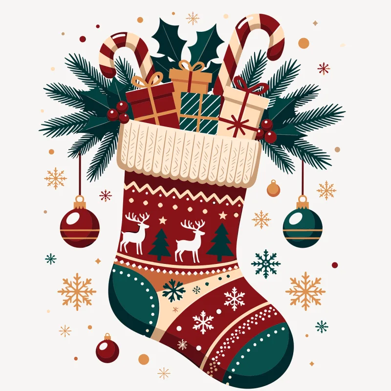 Christmas stocking Festive stocking Holiday decoration Stickdatei – Weihnachten