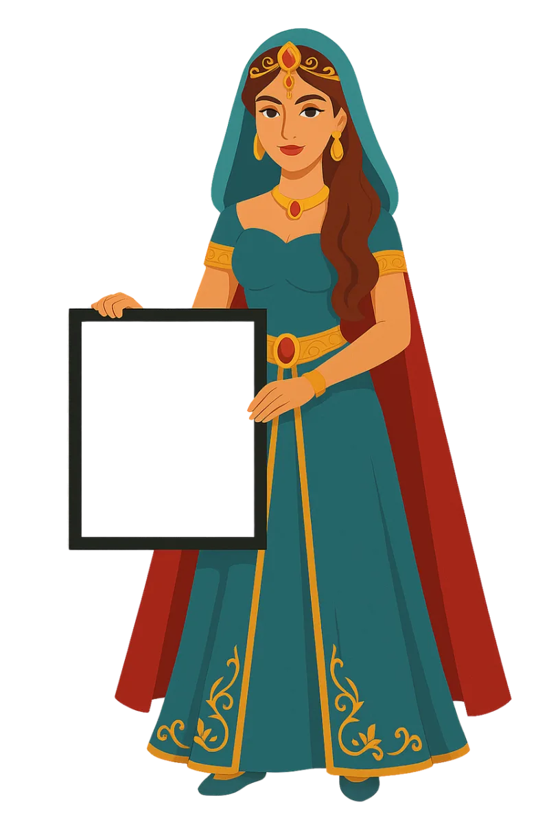 Princess illustration Fantasy art Blank frame Stickdatei – Kinder