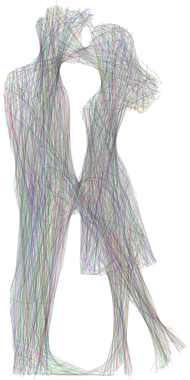Couple Relationship Line art Stickdatei – Herzen & Liebe
