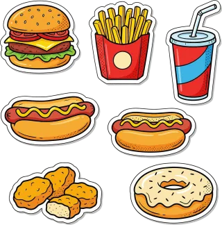 Fastfood Junkfood Food Stickdatei
